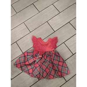 Barbie Baby Toddler Dress Plaid Ruffles Bow Holiday Christmas Outfit